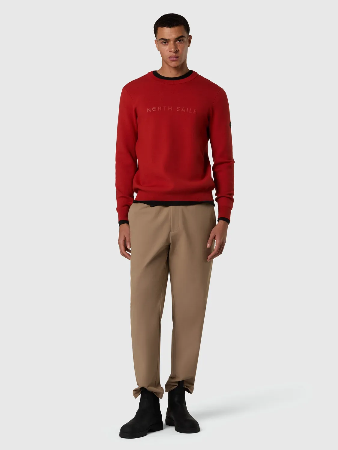 North Sails pull viscose lettrage 3D homme rouille