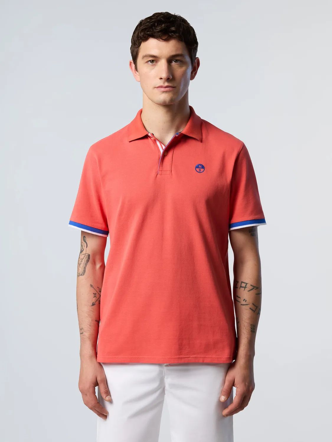 North Sails Striped Placket polo coton bio piqué