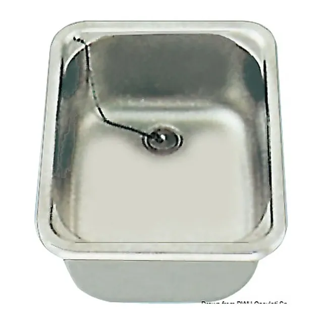 Évier inox rectangulaire 280x380x150 mm bonde 90°