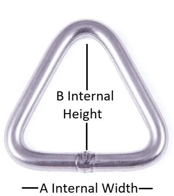Sea Sure triangle inox mat 50x50mm barre 8mm 5000kg