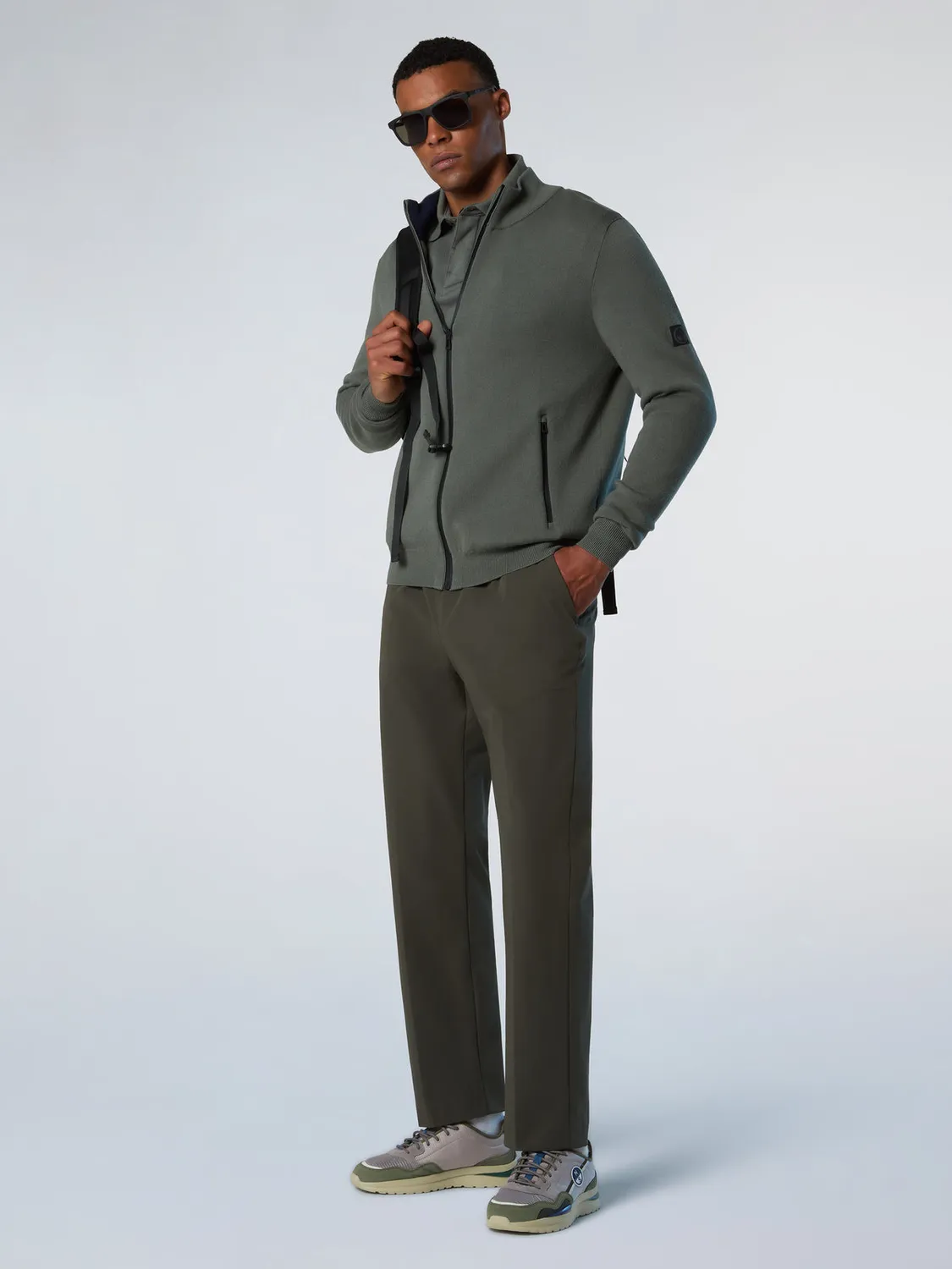 North Sails pull zippé bonded viscose coton