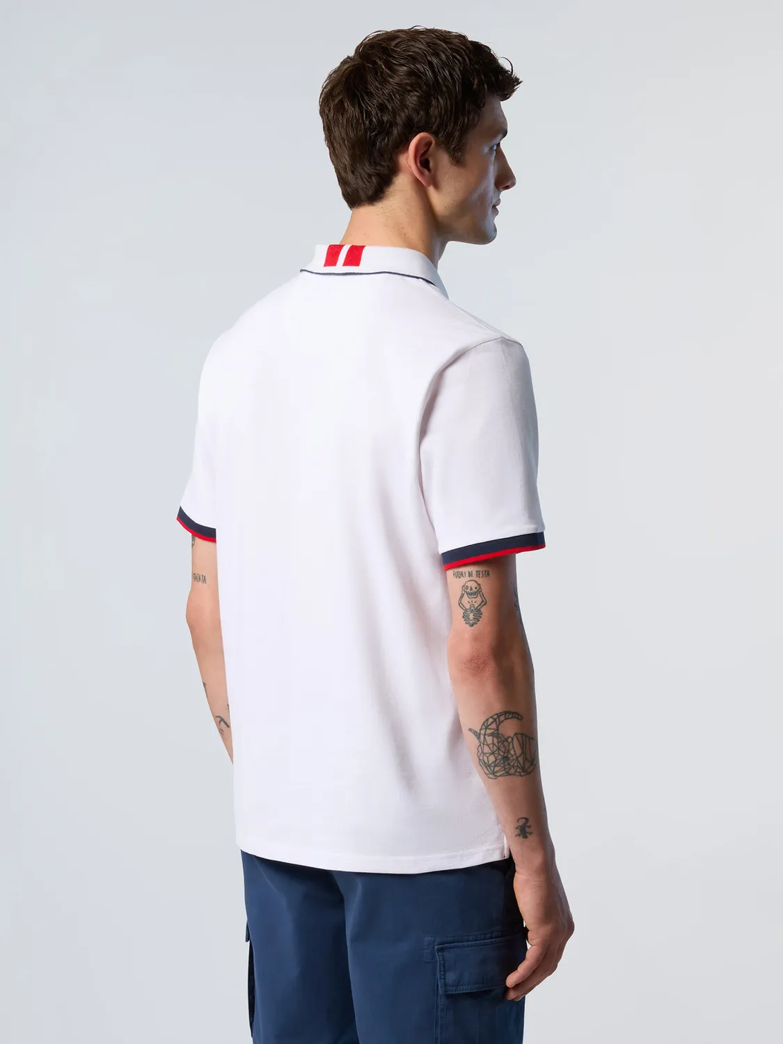 North Sails Striped Placket polo coton bio piqué