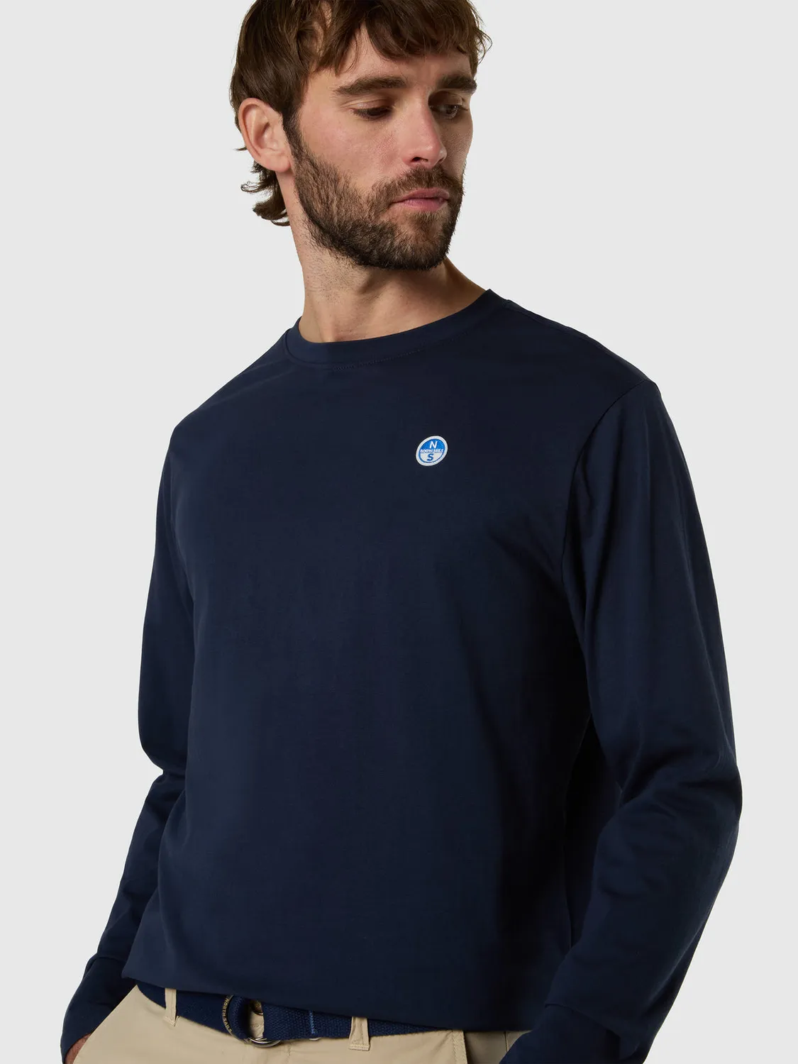 North Sails t-shirt manches longues patch logo coton bio