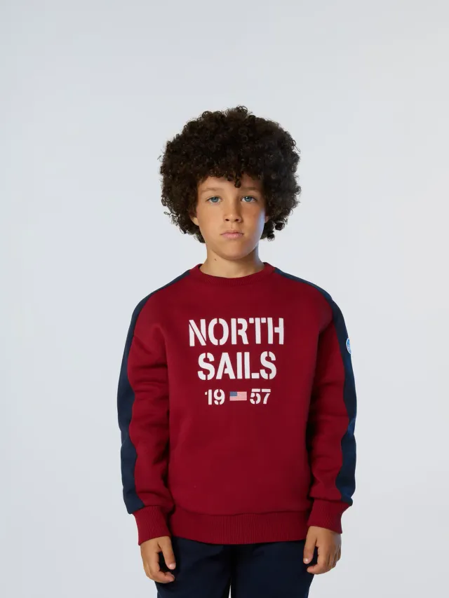 North Sails sweat flock imprimé coton bio