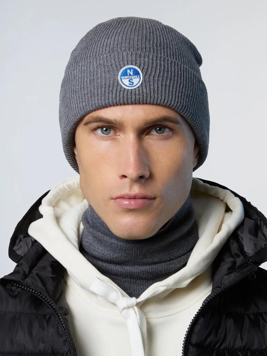 North Sails Micro-rib bonnet laine patch logo