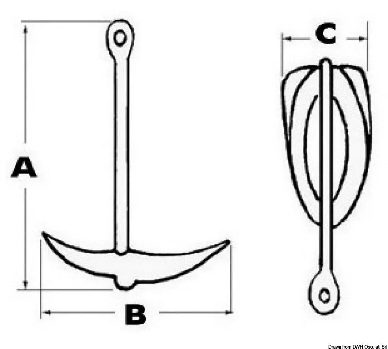 Osculati ancre grappin 10 kg acier galvanisé