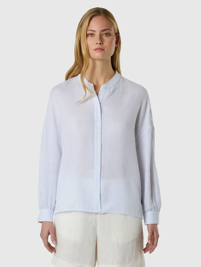 North Sails chemisier rayé col mao gaze de coton