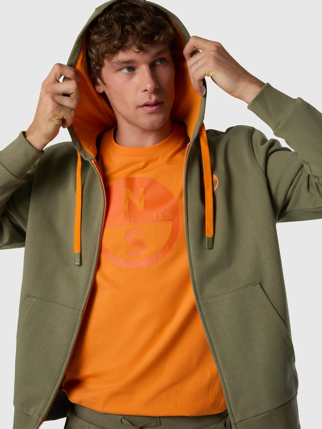 North Sails sweat zippé capuche logo contrasté