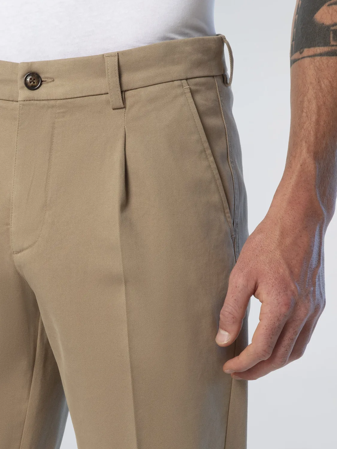 North Sails Defender chino gabardine plisé slim coton bio