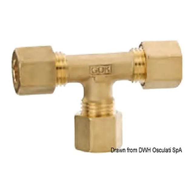 GOK raccord en T gaz 8+8 mm femelle DIN 8434-1