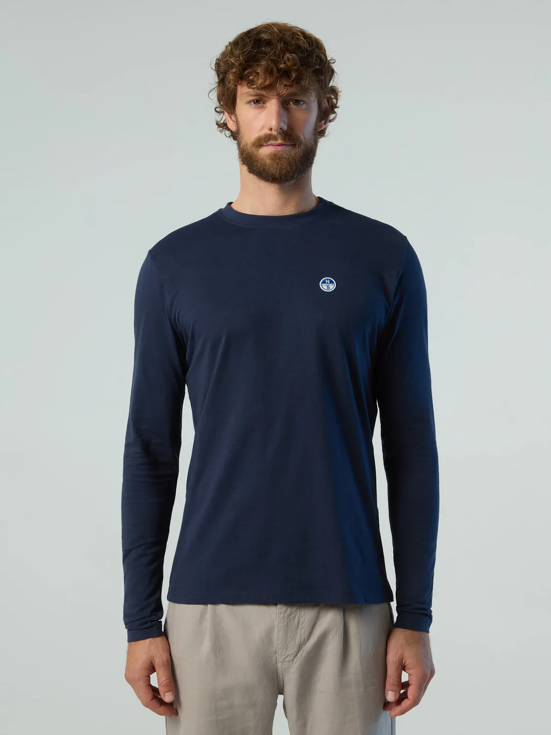 North Sails t-shirt manches longues patch logo coton bio
