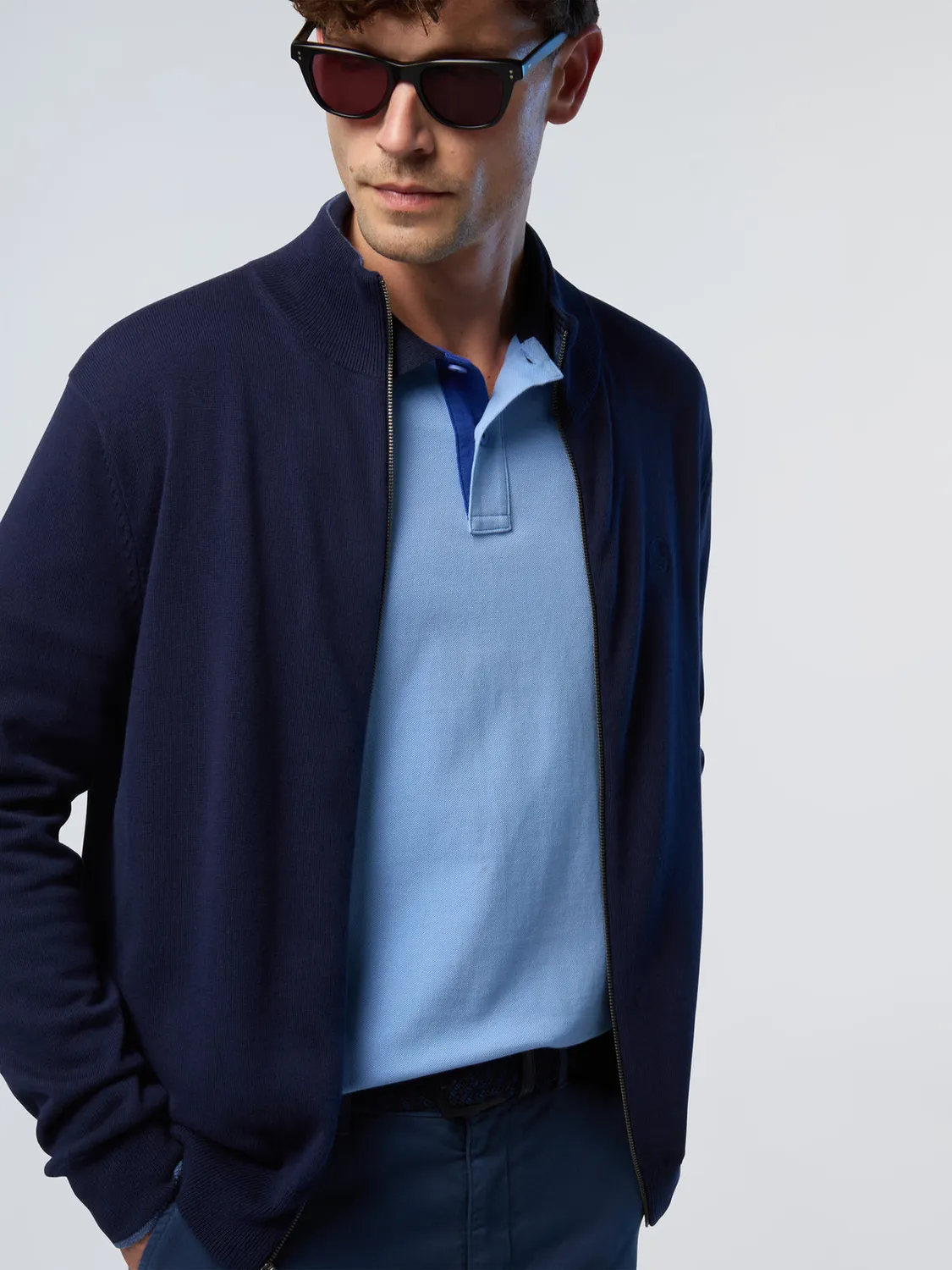 North Sails pull zippé col montant coton bio