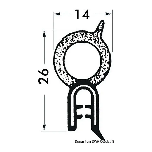 Osculati profilé PVC renforcé noir 2-4 mm 50 m