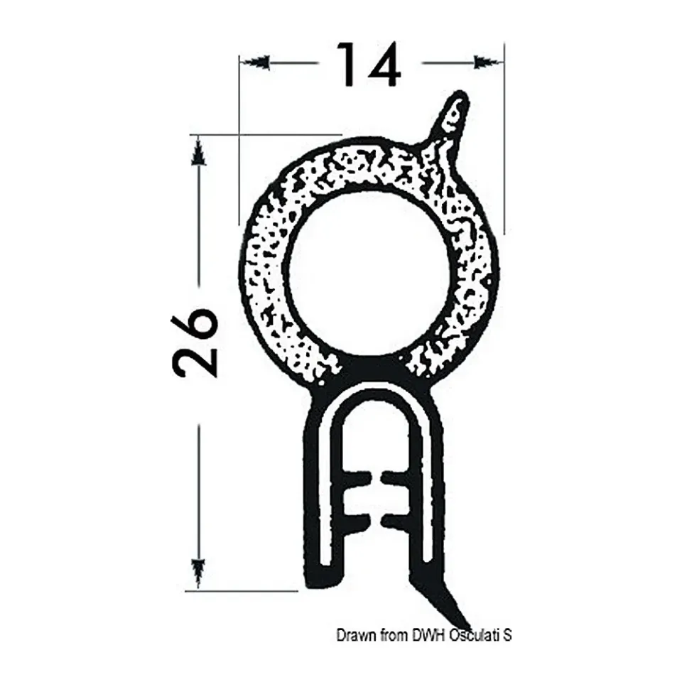 Osculati profilé PVC renforcé noir 2-4 mm 50 m