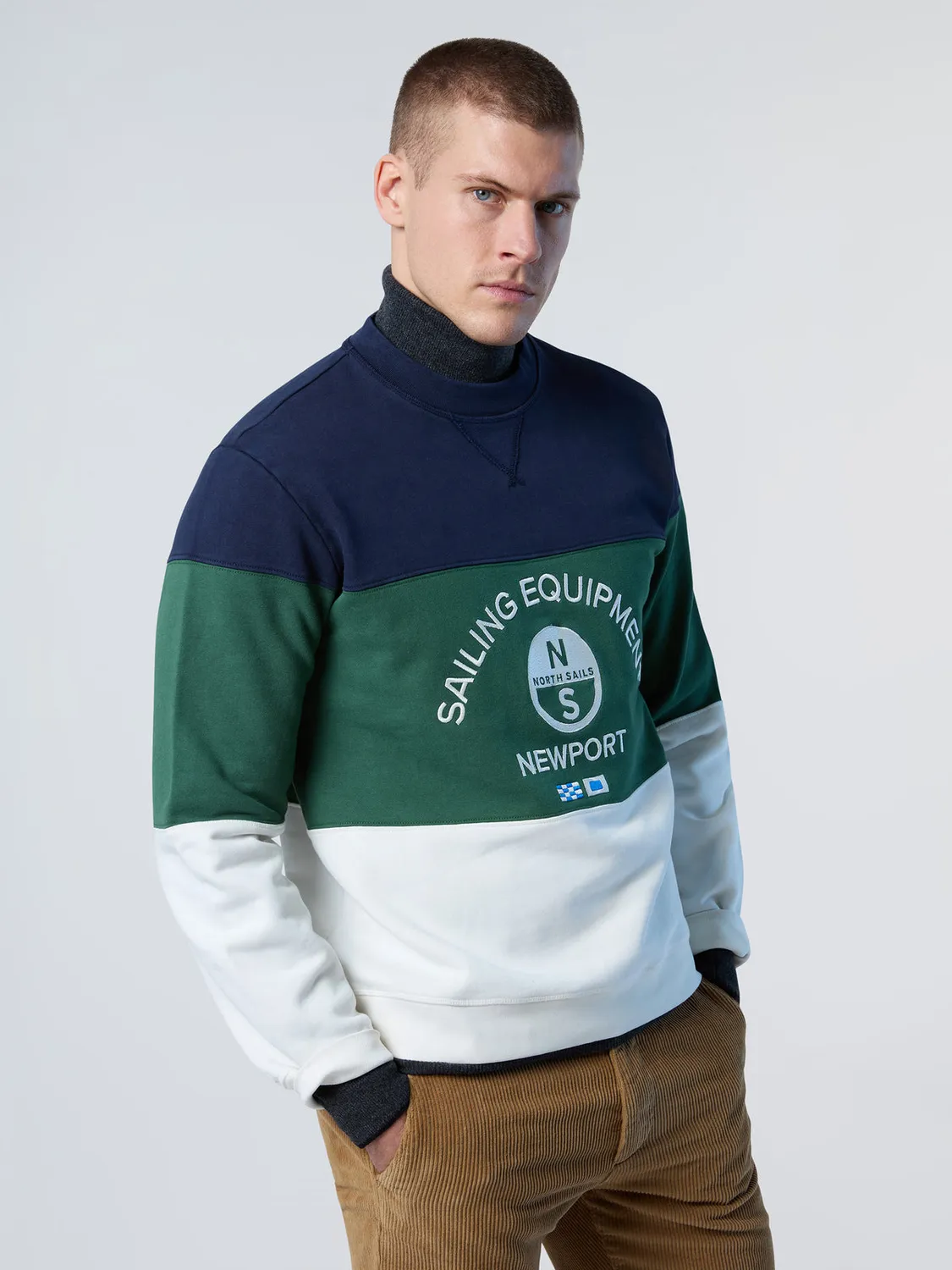 North Sails sweat brodé color-block coton bio