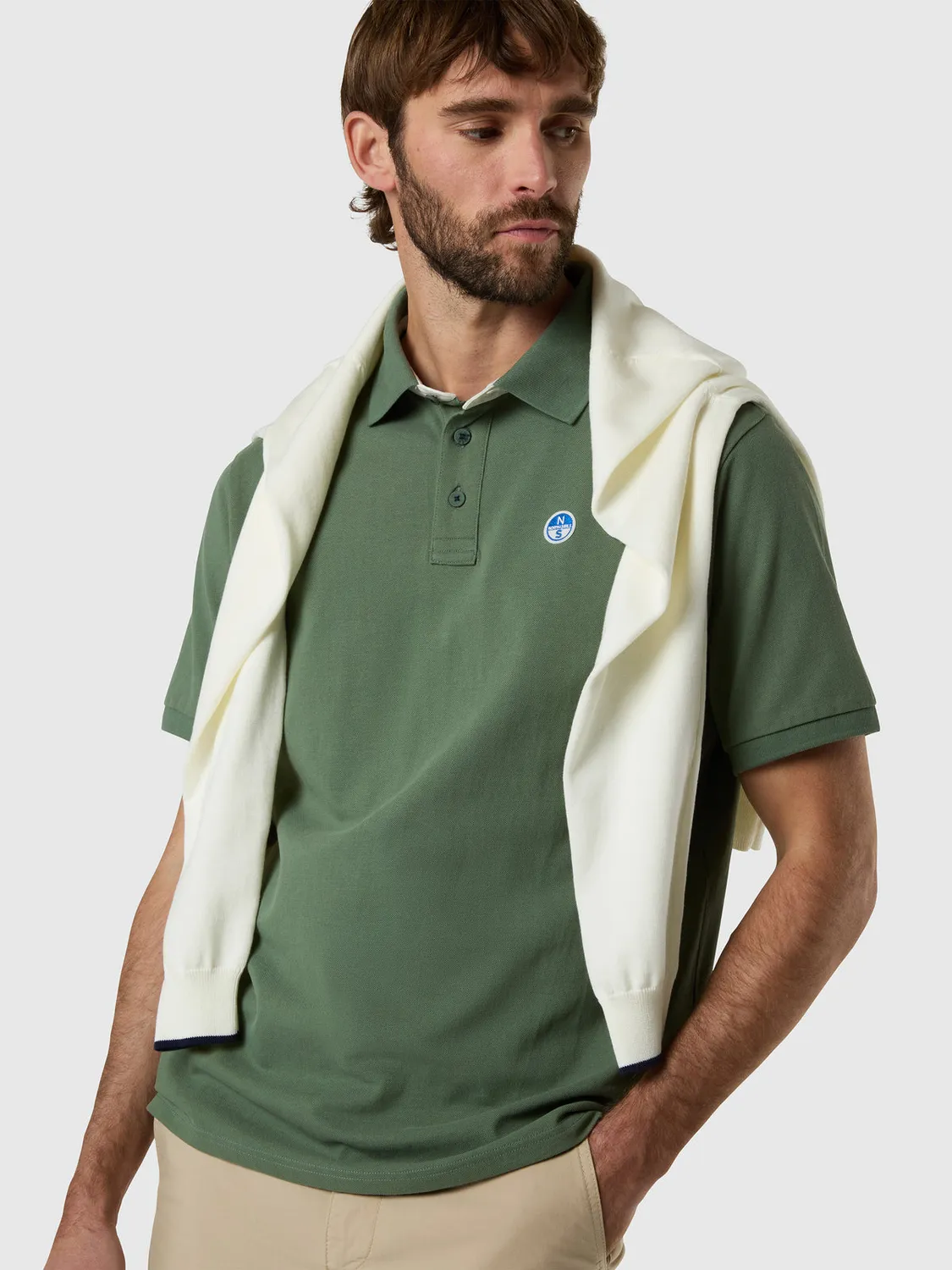 North Sails polo piqué coton bio col logo homme