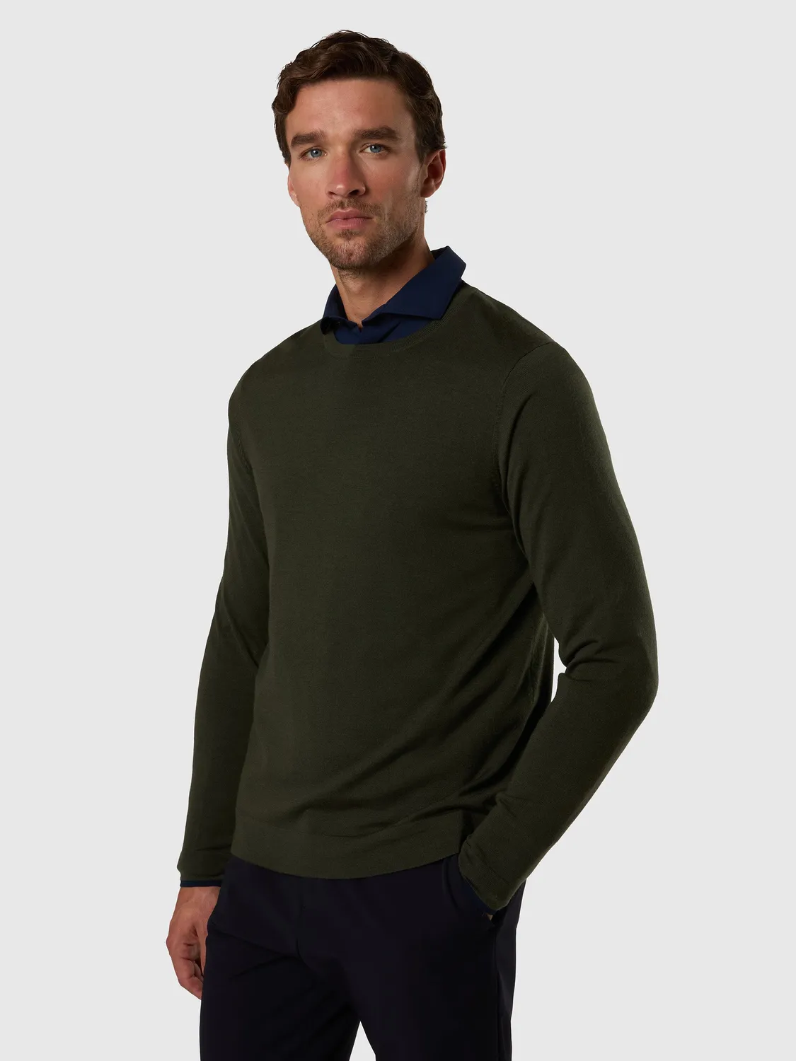North Sails Merino pull col rond Forest night