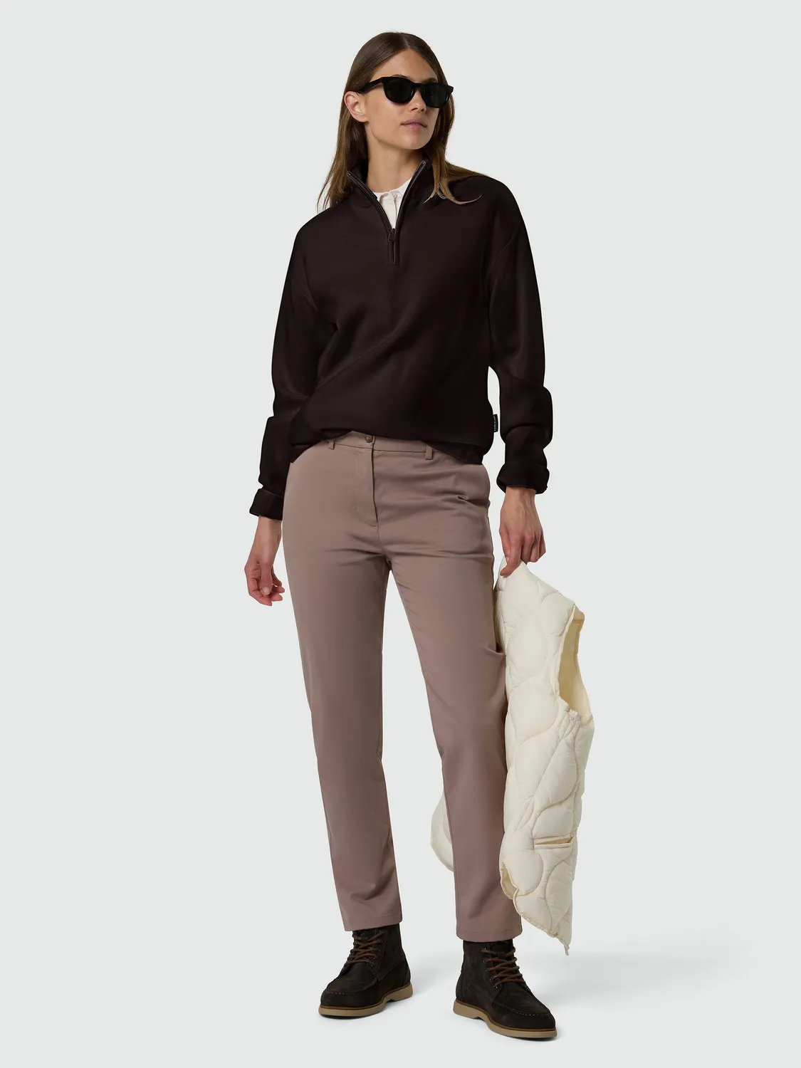 North Sails pull col montant laine-viscose blanc hiver