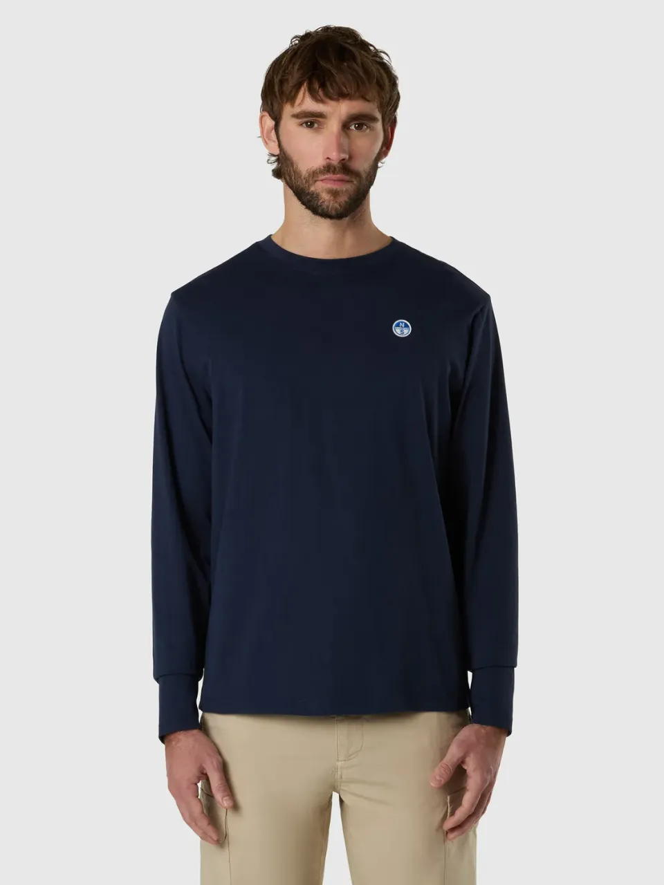 North Sails t-shirt manches longues patch logo coton bio