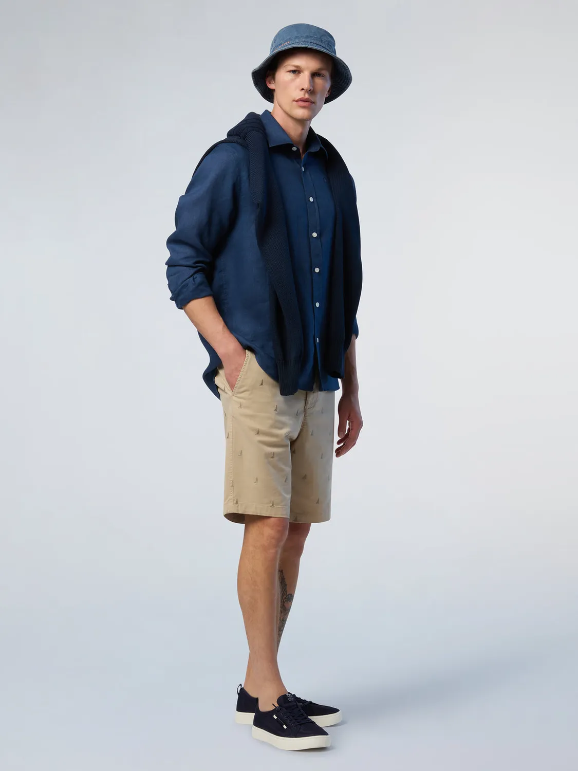 North Sails Freedom shorts chino brodé coton stretch