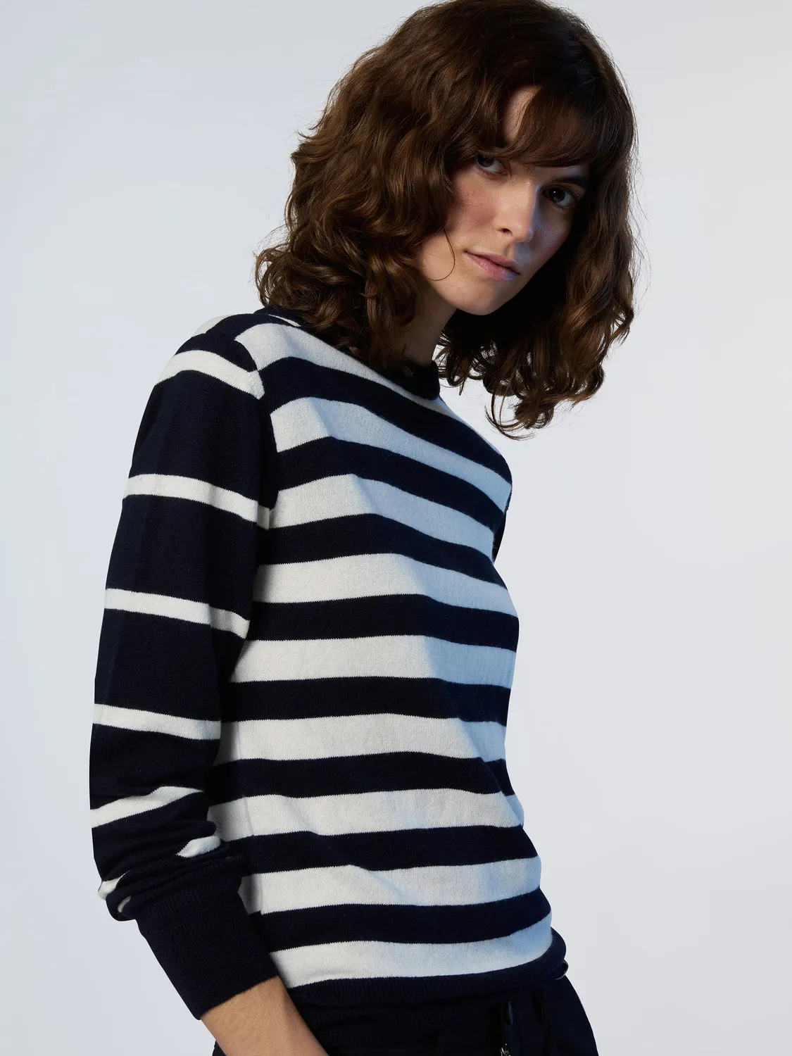 North Sails pull col rond cachemire femme bleu marine