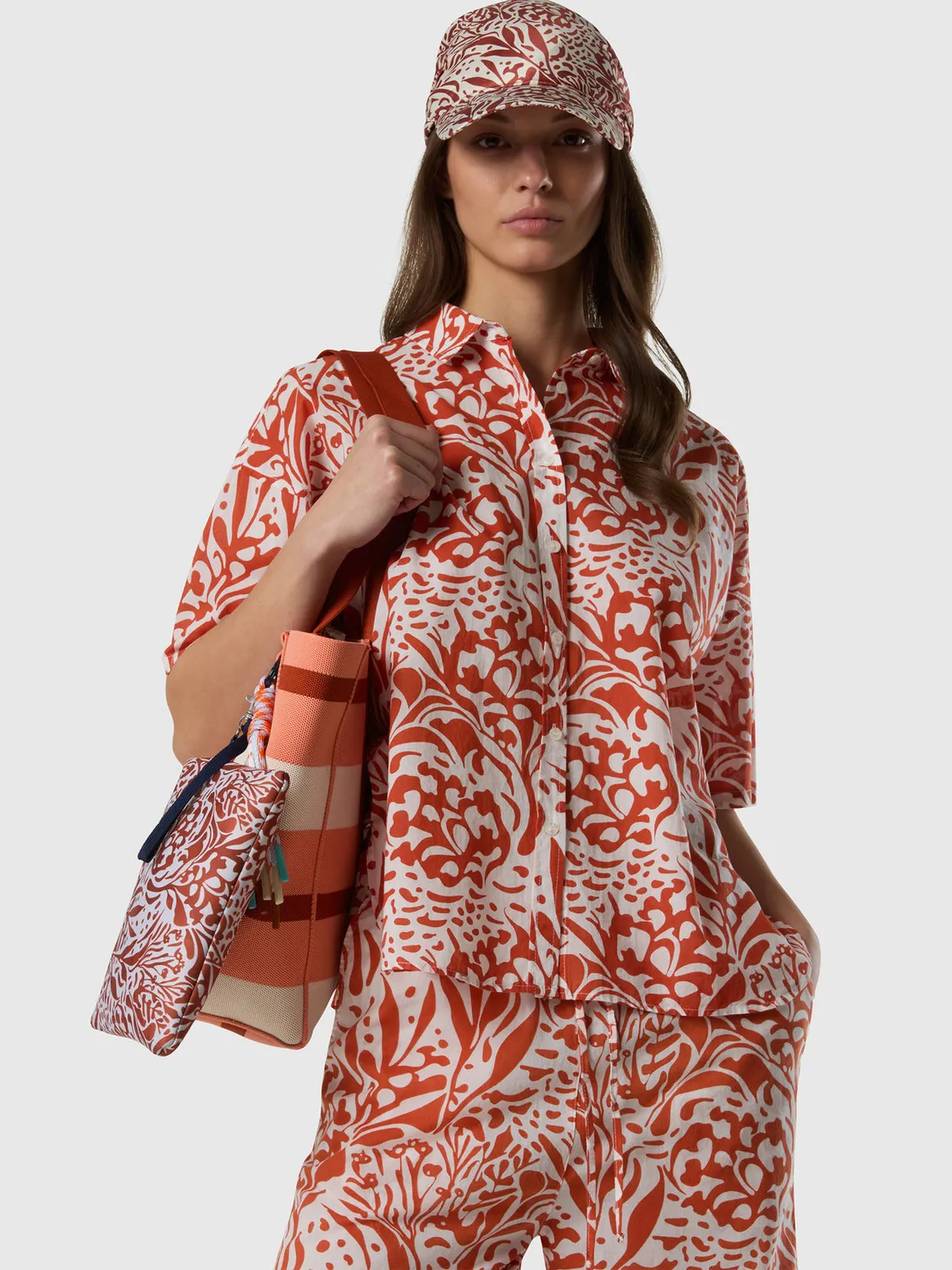 North Sails chemise mousseline corail coton coupe boxy