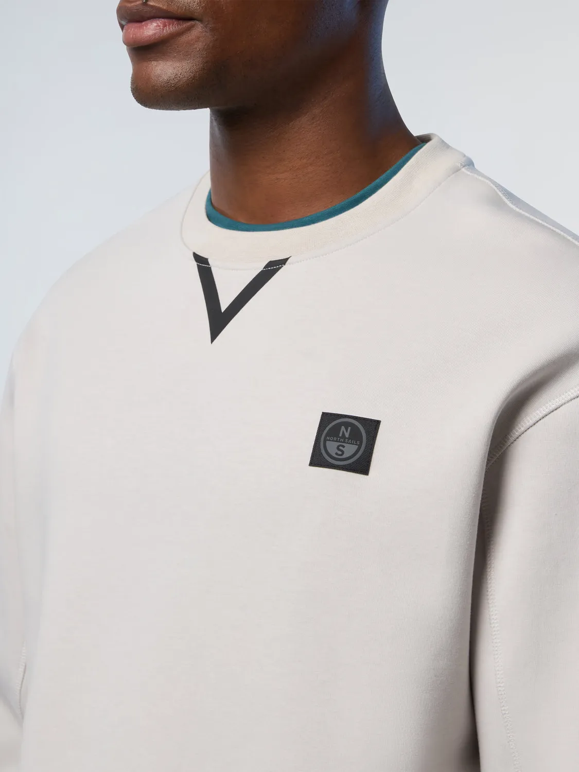 North Sails Interlock sweat col rond coton stretch