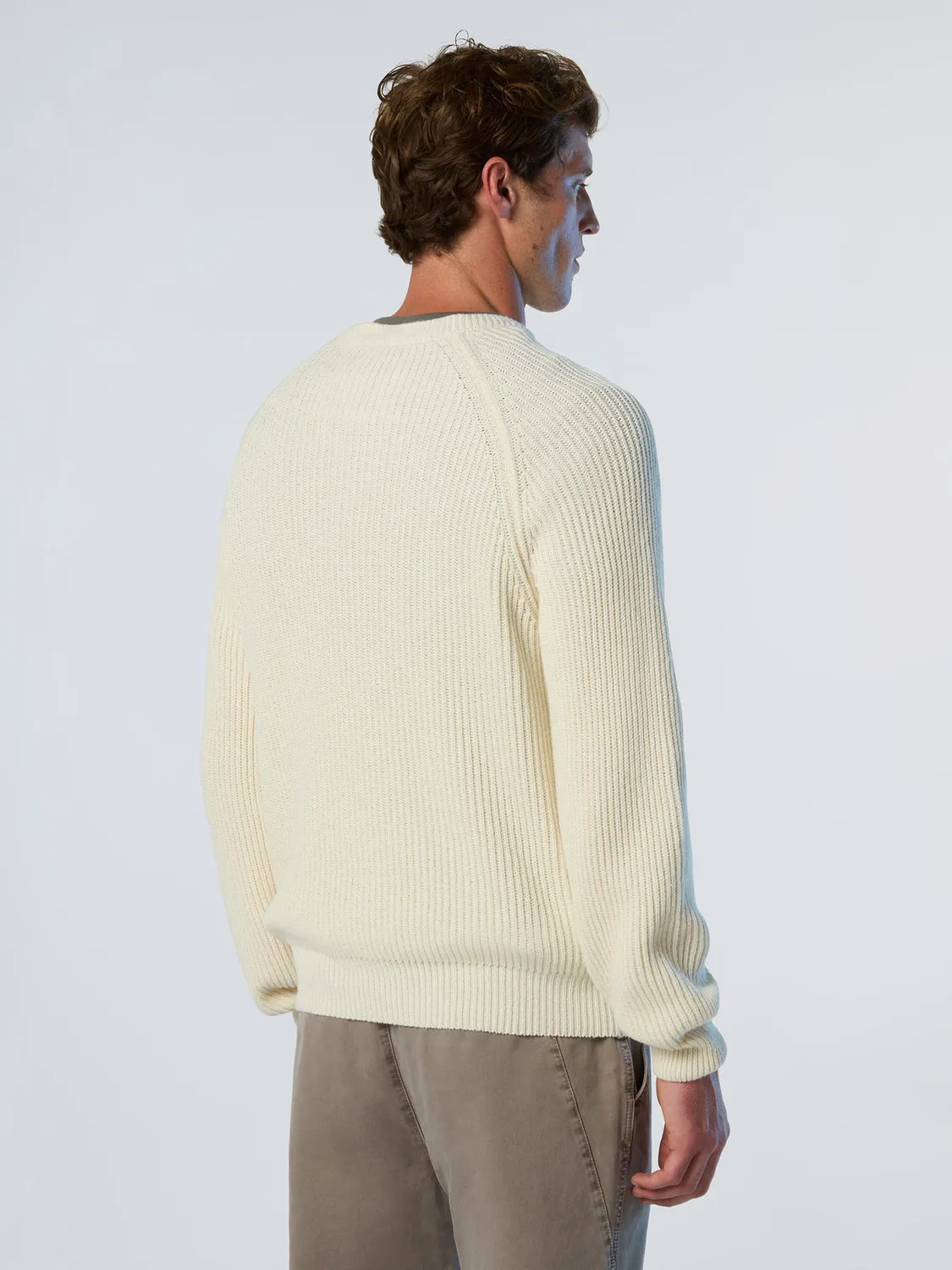 North Sails Fisherman Pull marin col rond laine recyclée