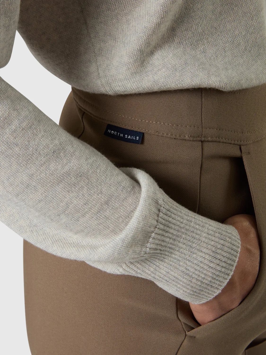 North Sails pantalon pin-tuck droit femme Walnut