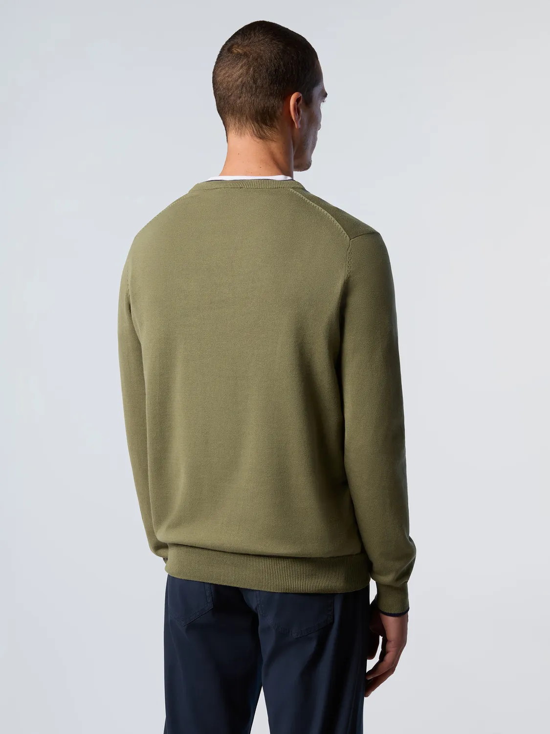 North Sails pull col rond coton bio logo brodé