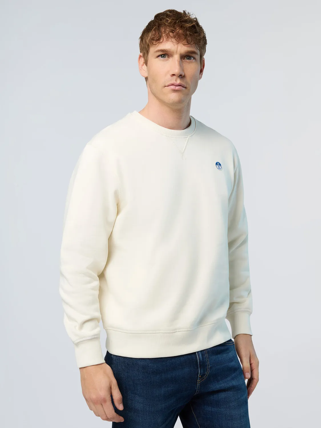 North Sails sweatshirt patch coton bio brossé
