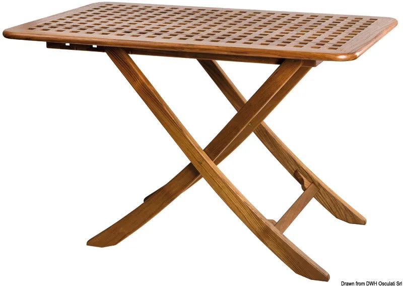 ARC table teck pliable 118x70 cm 3 hauteurs