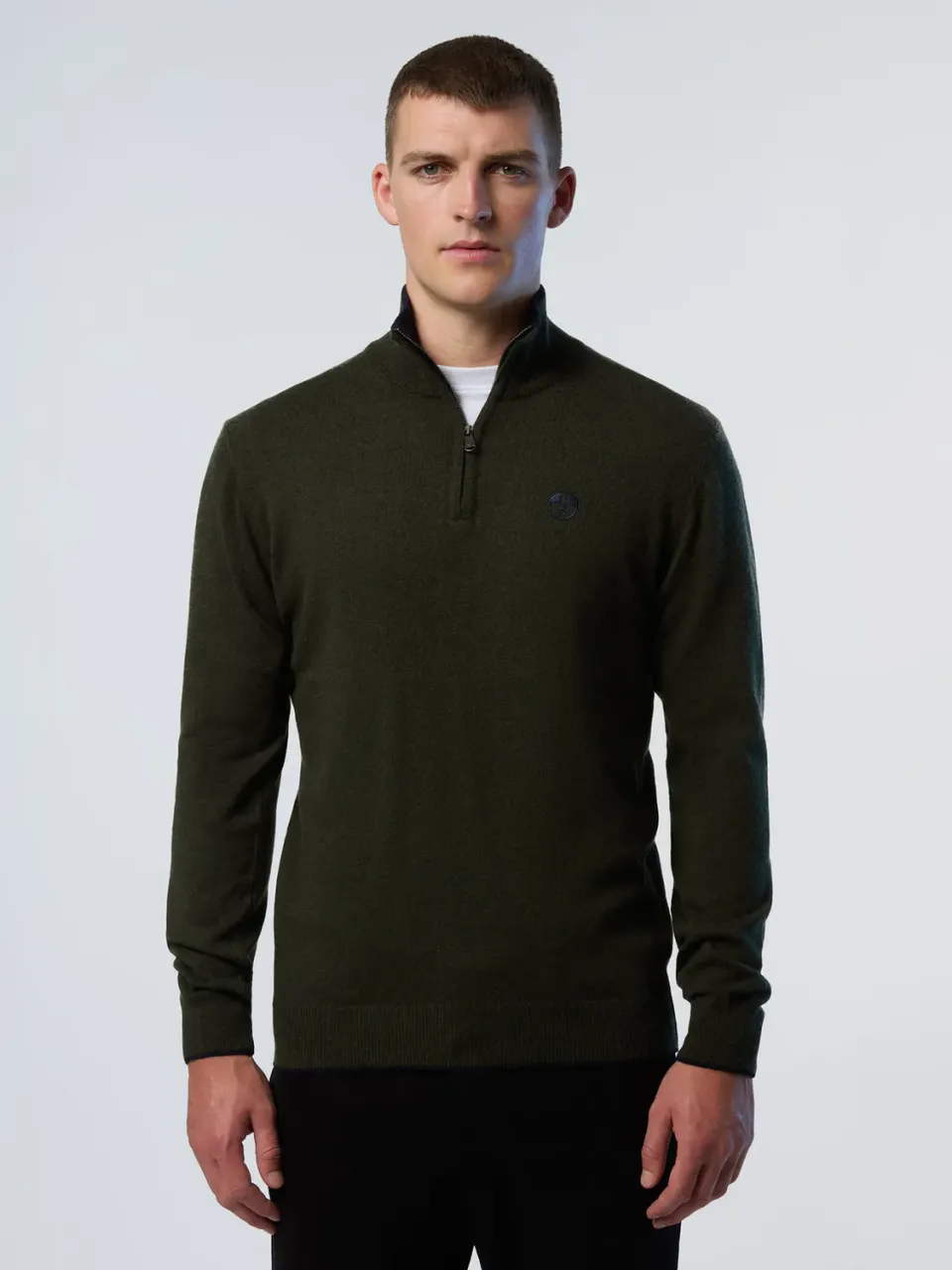North Sails pull demi-zip éco-cachemire col montant