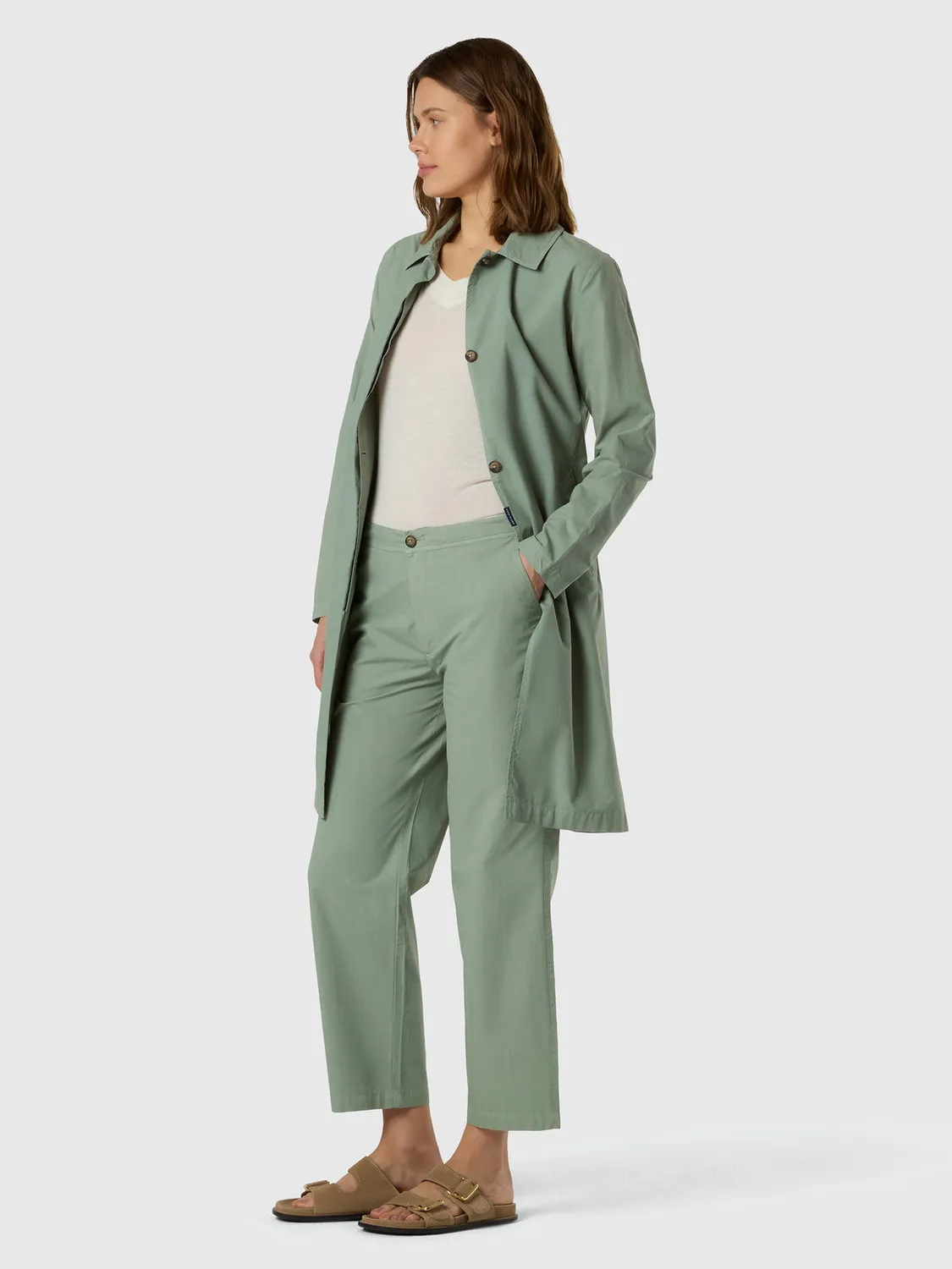 North Sails Peachskin trench mi-long coton bio