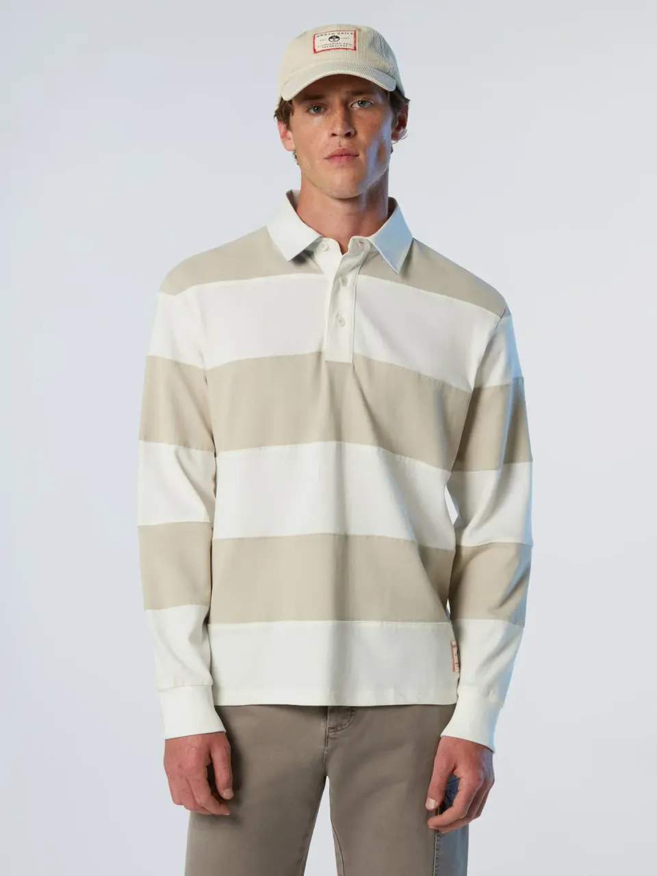North Sails polo rugby rayé manches longues coton bio