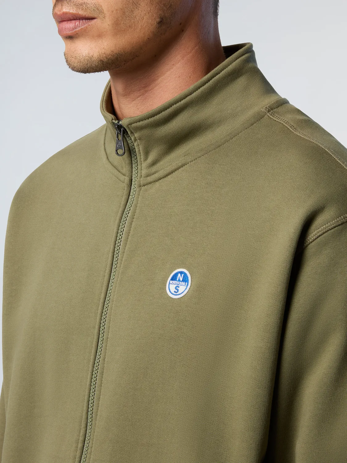 North Sails sweat zippé patch logo coton bio
