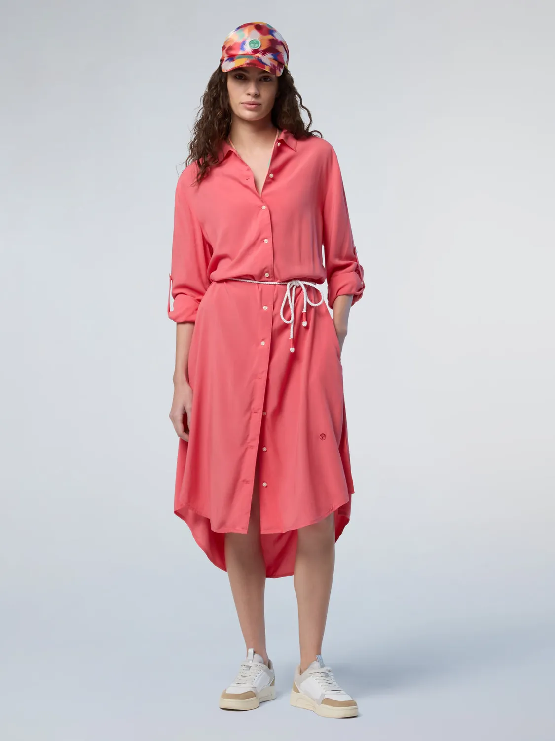 North Sails Ecovero robe midi imprimée ceinture corde