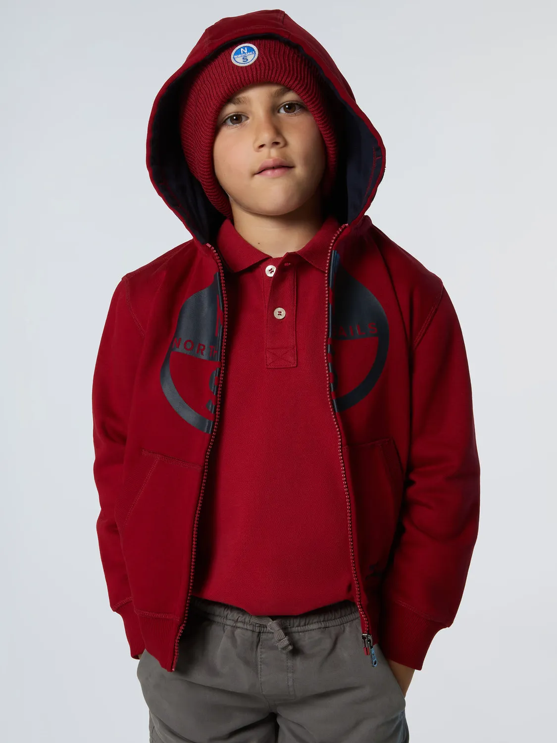 North Sails sweat capuche zippé maxi logo coton bio