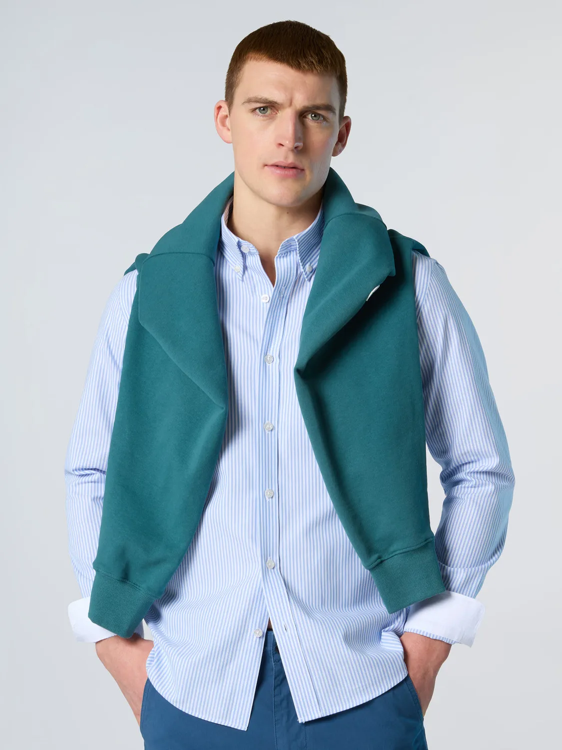 North Sails Oxford chemise rayée coton col boutoné