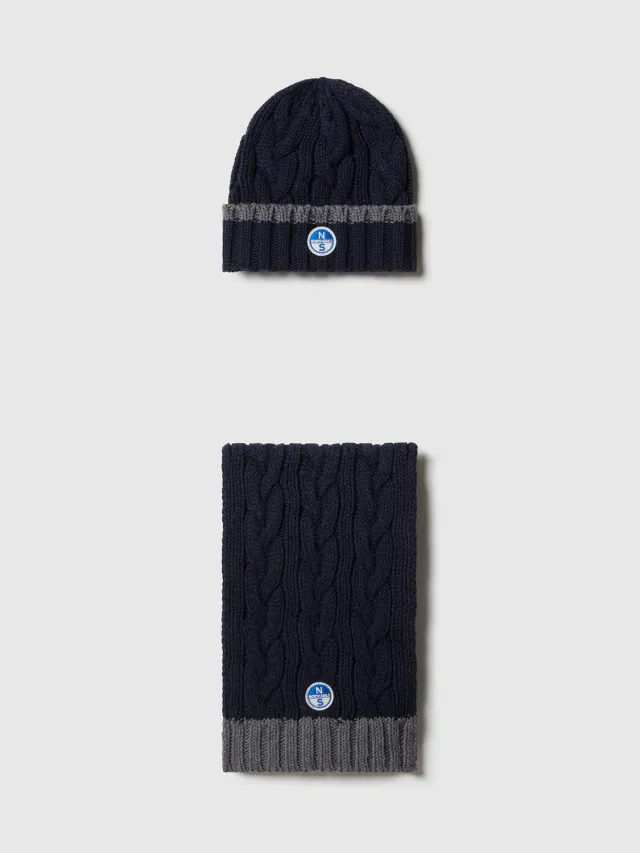 North Sails coffret bonnet écharpe torsadée