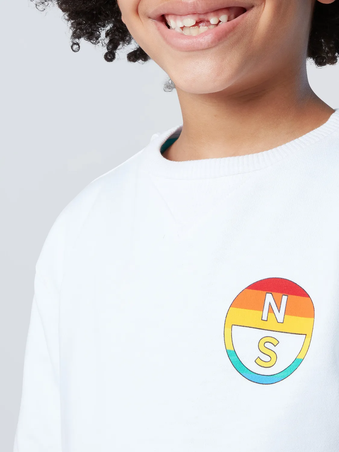 North Sails Rainbow sweat enfant blanc coton bio