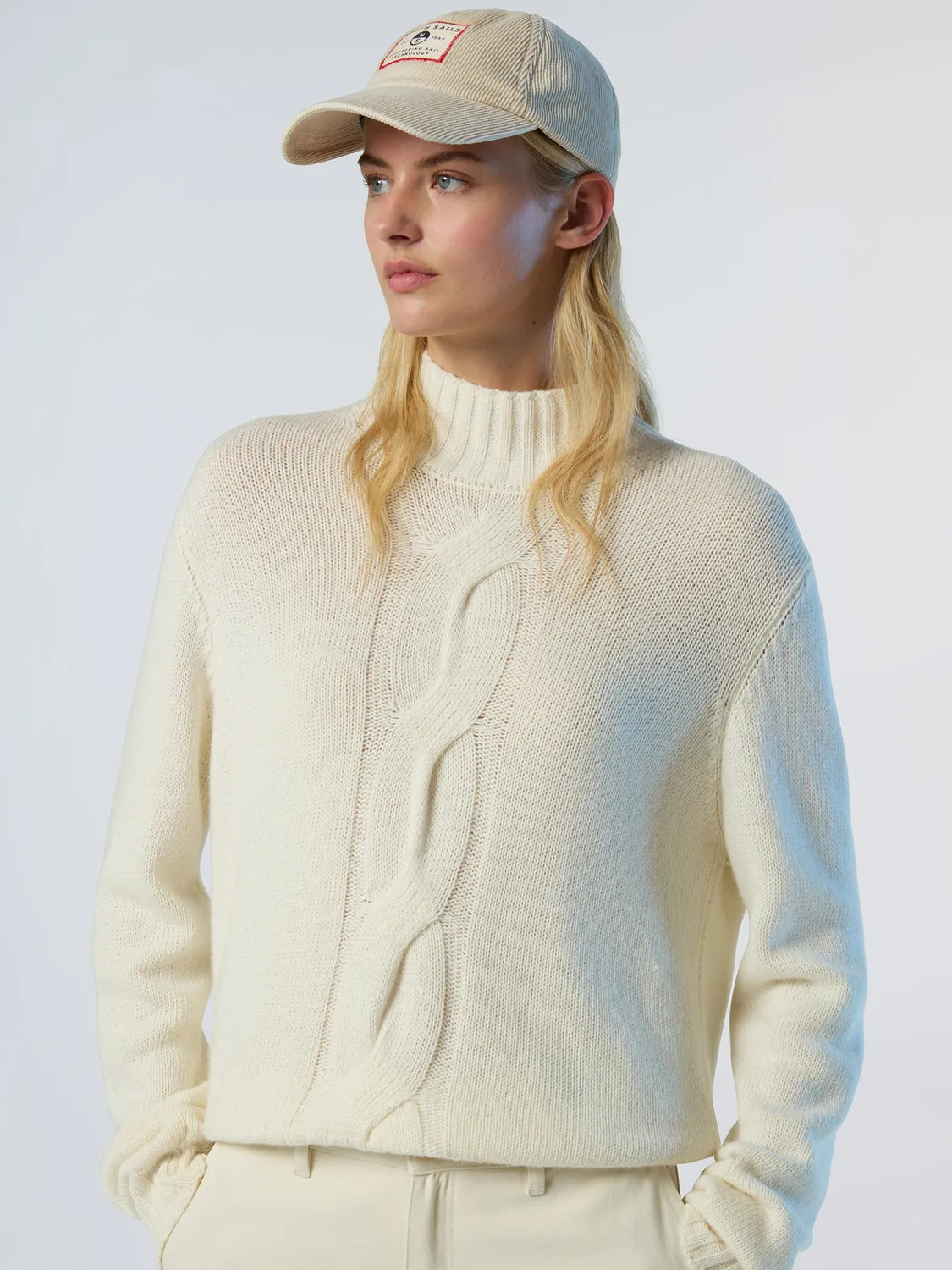 North Sails pull col montant maxi torsade cachemire