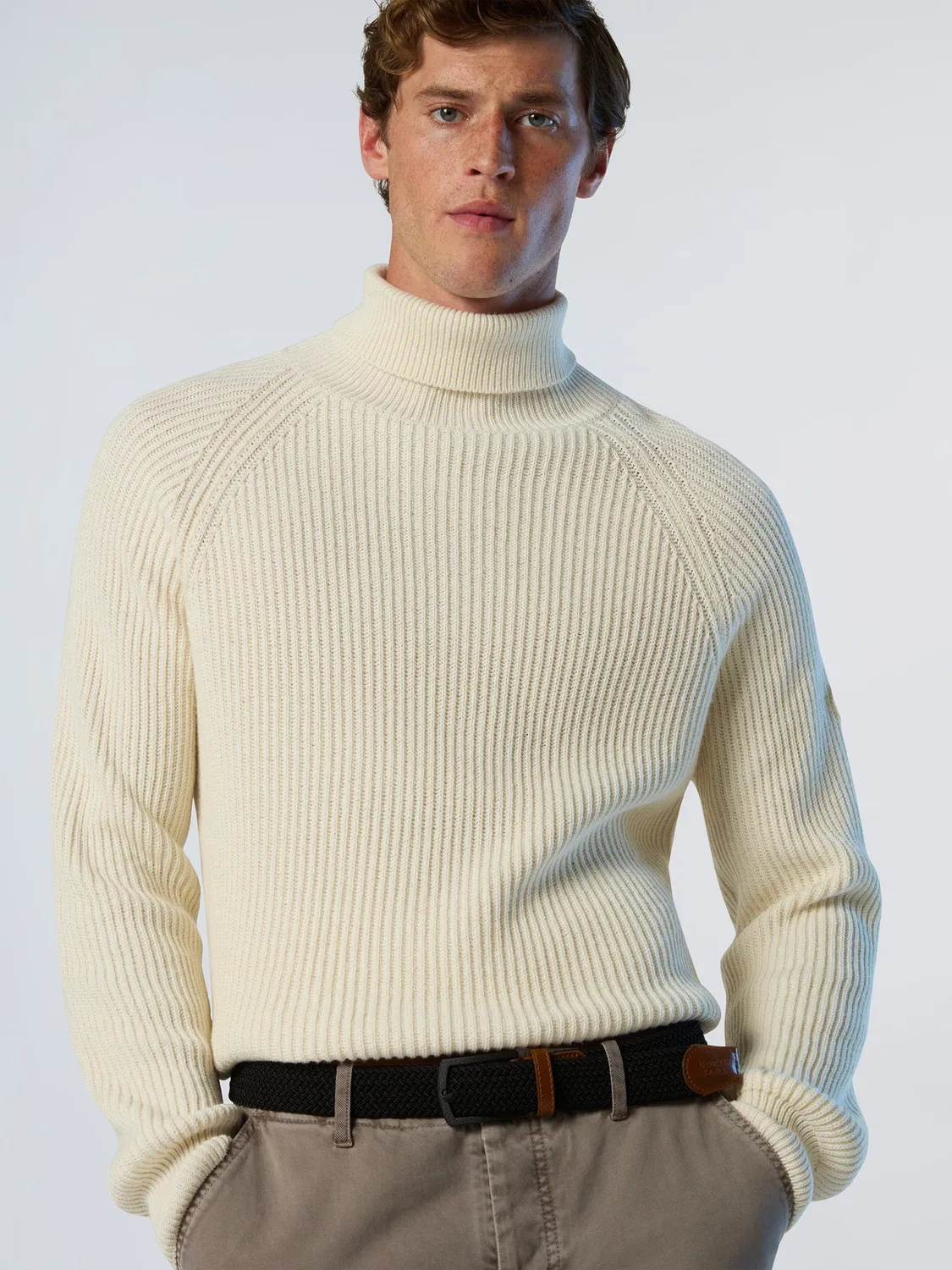 North Sails Fisherman Rib pull col roule laine melangee