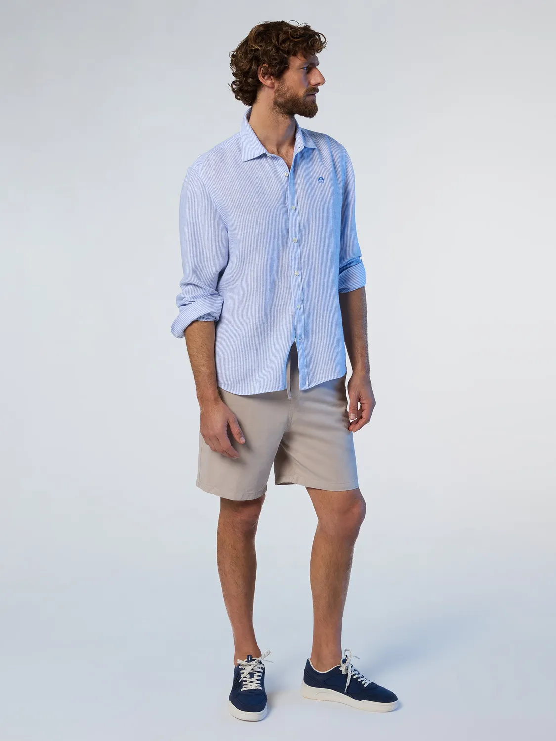 North Sails chemise lin rayée homme regular
