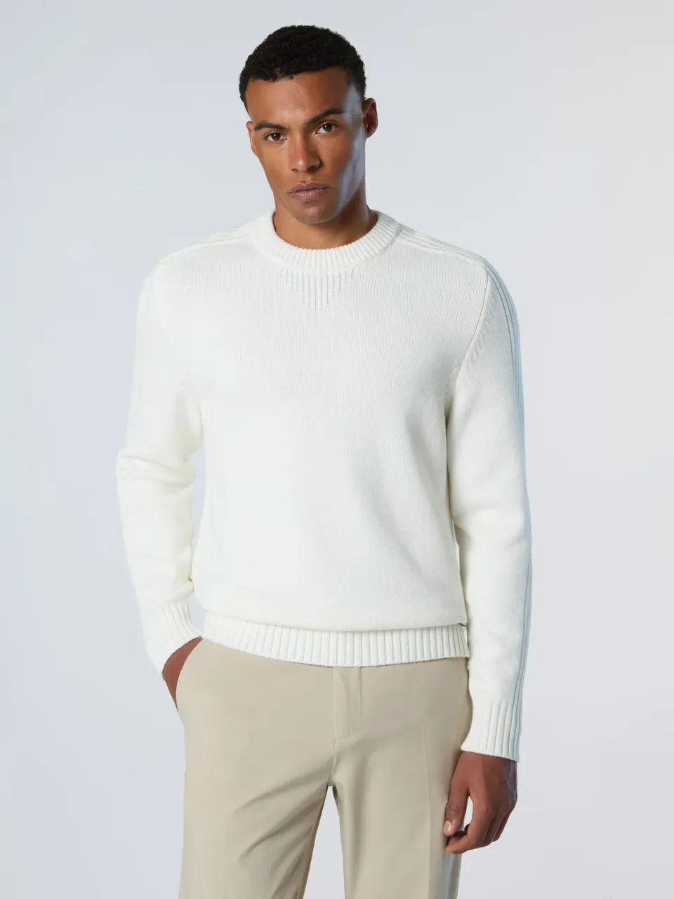 North Sails Pull col rond V coton bio nylon