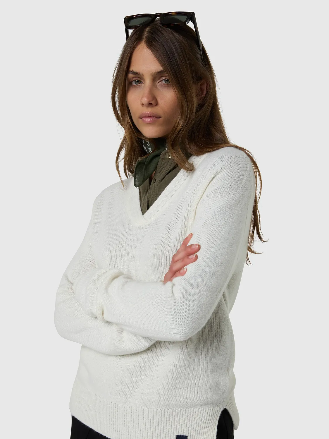 North Sails pull col V manches raglan Marshmallow femme