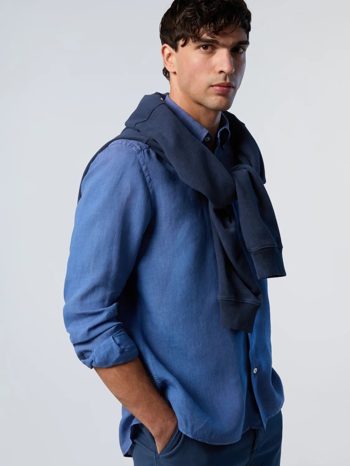 North Sails chemise lin bleue beacoup
