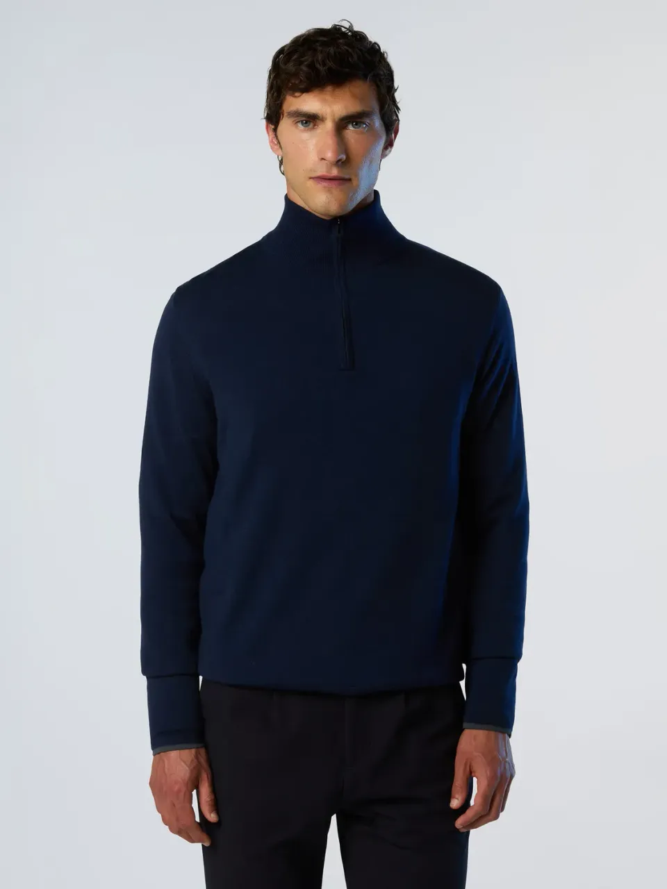 North Sails pull demi-zip mérinos fentes