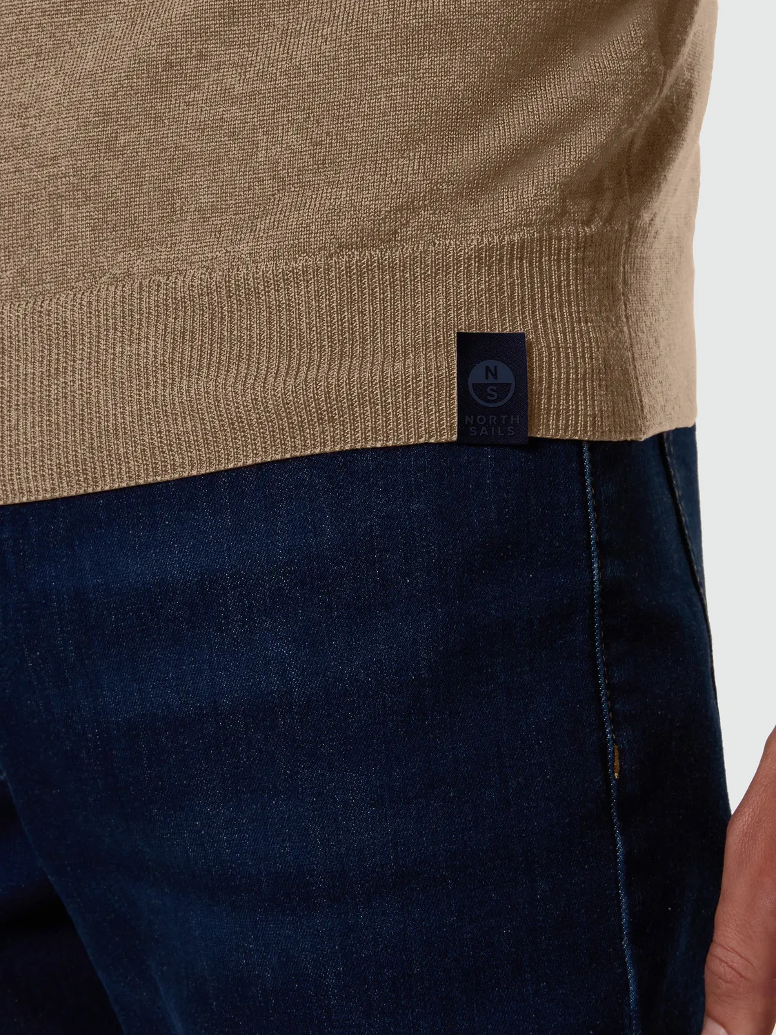 North Sails Washed Merino pull laine beige chino