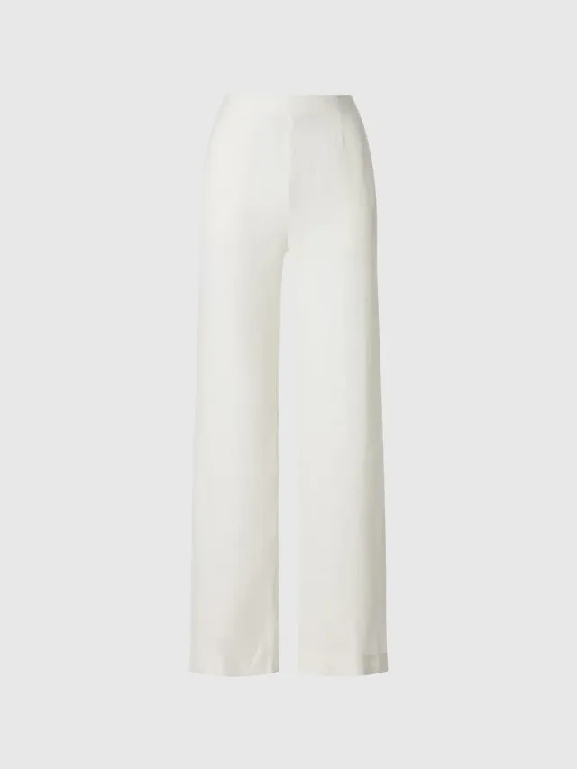 North Sails pantalon lin paperbag femme large beige